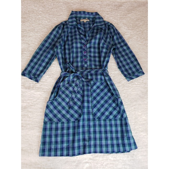 Brooklyn Industries Plaid Button Front Shirt Dress - Picture 6 of 7
